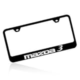 Mazda 3 Black License Plate Frame with 2 free caps by Mazda