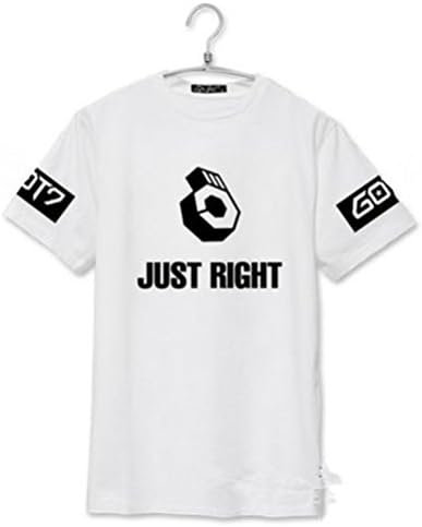 KPOP GOT7 Tshirt The 3rd Mini Album Just Right JB Jr T-shirt Tee (White, M)