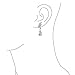 Prom Bridal Leaf Teardrop Pear Shaped Drop Cubic Zirconia Clusters Holiday Dangle Earrings Silver Plated Brass 1.3 Inch