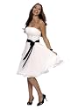 Astrapahl, Elegantes festliches Cocktailkleid, knielang, Farbe wei&szlig;