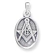 Sterling Silver Antiqued Masonic Pendant