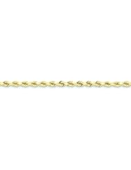 10K Gold 4mm Diamond Cut Rope Chain Bracelet 7"
