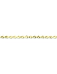 10K Gold 4mm Diamond Cut Rope Chain Bracelet 9"