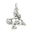 Sterling Silver Girl Basketball Player Charm