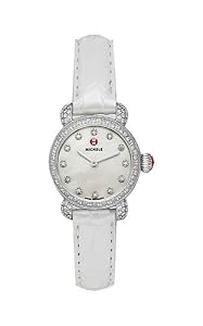 Michele Watches, Women's Csx26 Pav Diamond, Diamond Dial Silver Alligator