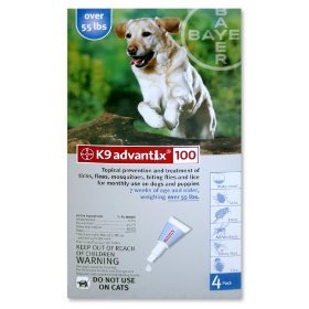 4 MONTH K 9 ADVANTIX Blue (for dogs over 55lbs.)
