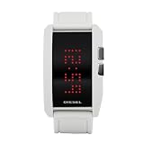 Diesel Watch DZ7168 with White Silicone Strap and Dot Matrix LED Display