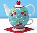 Retro 50's Cherry Design Duo Teapot And Teacup For One Great Valentine Gift Kitchen Decor