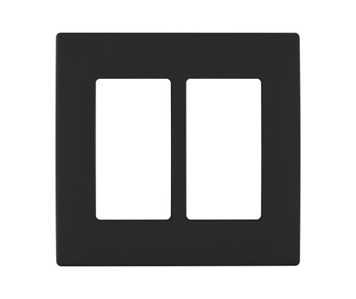 Leviton Renu REWP2-OB Two-Gang Screwless Snap-On Wallplate, Onyx Black