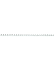 14K White Gold 1.5mm Diamond Cut Rope Chain 20"