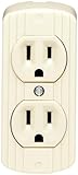 Leviton 91 15 Amp, 125 Volt, Grounding, Double Surface-Mount, 2 Round Or Flat Plugs Accepted, Ivory 