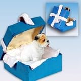 White Bulldog Christmas Ornament Blue Box Keepsake