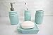 Home Basics Gift & Home Basics Beautiful Rose 4 Pcs Dolomite Mason Jar Durable Bath Accessory Set-Decorative Lotion Dispenser/Dish/Tumbler/Toothbrush Holder Perfect Gift & Decorating Idea, Mint
