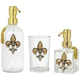 3-Piece Gold Fleur de Lis Bathroom Vanity Set