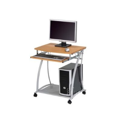 Small Rolling Computer Desk  Metal Frame - Perfect 