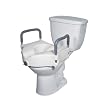 Drive Medical Deluxe Elevated Raised Toilet Seat with Removable Padded Arms, White