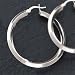 Sterling Silver 3mm Diamond Tube Hoop Earrings