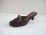 Nine West 'Goodlook' Leather Mule Pump (7.5M Medium Brown)