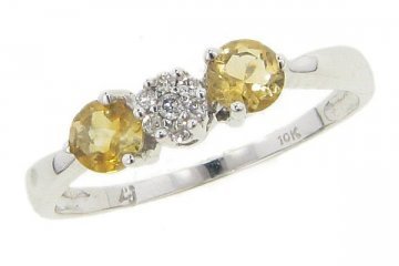 Buy 0.65 Ctw 10K White Gold Citrine and Diamond Accent Ring by Jewelersclub.com