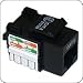 JE Low-profile RJ45 Cat 6 Modular Keystone Wire Jack -- Black