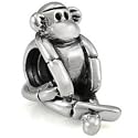 OHM Sterling Silver Sock Monkey Bead fits European Charm Bracelet