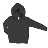 American Apparel 5197 Kids California Fleece Raglan Zip-Up Hoody, Black, 4