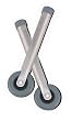 `Walker Wheels w/Rear Glide Cap 5" Blue (pair)