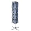 Deflecto 58021 Stand-tall 16-pocket revolving literature floor rack, 15x15x64, chrome stand