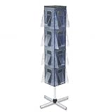 Deflecto 58021 Stand-tall 16-pocket revolving literature floor rack, 15x15x64, chrome stand