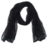 Netzschal, schwarz, 190 cm x 90 cm, 100 % Baumwolle - 