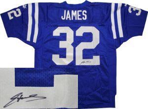 Edgerrin James Signed Indianapolis Colts Blue Puma Authentic Jersey