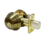 B660 Single Cylinder Heavy Duty Schlage Deadbolt-Bright Brass
