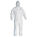 Kleenguard A20 Breathable Particle Protection Hooded Coveralls (49114), REFLEX Design, Zip Front, Elastic Wrists & Ankles, White, XL, 24 / Case