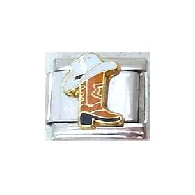 Clearly Charming Cowboy Hat and Boot Italian Charm Bracelet Link