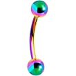 Rainbow Anodized Titanium Ball Eyebrow Ring