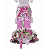 Cha-Cha Couture Retro Pink Print Dress with Leash (large - For Dogs 16-32lbs)