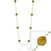 Vermeil (24k Gold over Sterling Silver) Genuine Freshwater Cultured Iridescent Brown Round Coin Pearl Lariat Chain Long Necklace 30
