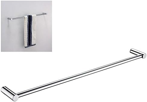 USFANS 24" Wall-mounted SU304 Stainless Steel Bath Single Towel Bar Rail Rack Mirror Polishing