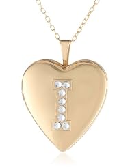 Momento Lockets Silver Swarovski Crystal Initial I Locket Necklace, 18"