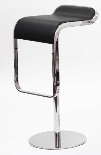 Lem Piston Barstool in Black Leather