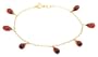 14k Yellow Gold, January Birthstone, Garnet Briolette Bracelet, 7.25"