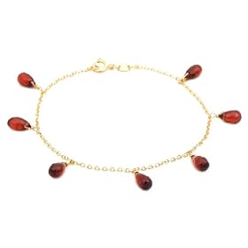14k Yellow Gold, January Birthstone, Garnet Briolette Bracelet, 7.25 by Amazon.com Collection
