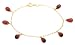 14k Yellow Gold, January Birthstone, Garnet Briolette Bracelet, 7.25"