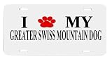 Greater Swiss Mountain Paw Love Dog Vanity Auto License Plate