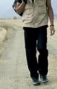Mens black casual combat cargo trousers / pants , M