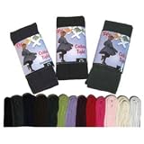 TIC TAC TOE Girls Flat Knit Heavy Cotton Tights Sizes 2-6