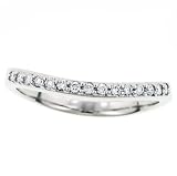 15 Stone Round Curved Matching Wedding Band .13cttw