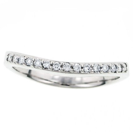 15 Stone Round Curved Matching Wedding Band .13cttw