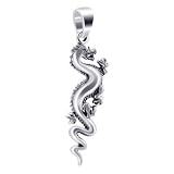 28 x 11mm Chinese Dragon .925 Sterling Silver Polished Finish Dangle Pendant Reviews