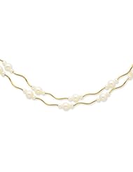 14k Spiral & Cultured Pearl w/2 extension Necklace"